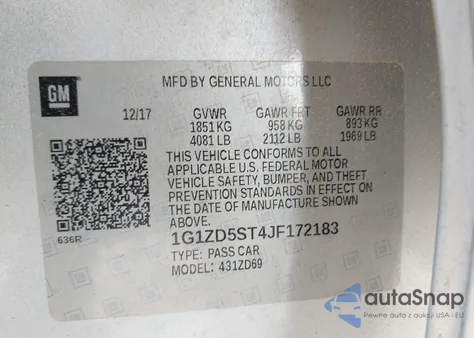 2018 Chevrolet Malibu Lt from USA, damaged, VIN 1G1ZD5ST4JF172183